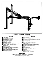 Preview for 1 page of Weider C220cobra Bench Manual