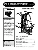 Weider Club 17.0st User Manual preview