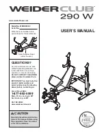 Preview for 1 page of Weider Club 290 W Bench Manual