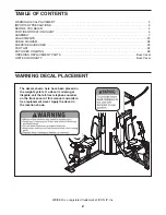 Preview for 2 page of Weider Club 4870 User Manual