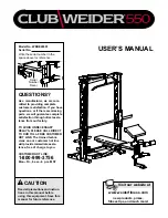 Preview for 1 page of Weider Club 550 User Manual