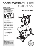 Preview for 1 page of Weider Club 8980 W Manual