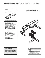 Preview for 1 page of Weider Club C 240 User Manual