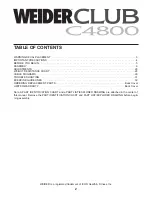 Preview for 2 page of Weider Club C4800 User Manual