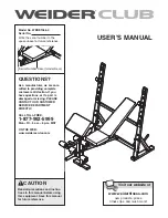 Preview for 1 page of Weider CLUB WEBE10660.0 User Manual