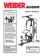 Preview for 1 page of Weider E2000 User Manual