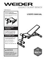 Weider LEGACY SLANT BENCH User Manual preview