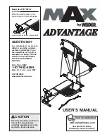 Предварительный просмотр 1 страницы Weider MAX Advantage User Manual