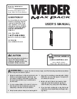 Предварительный просмотр 1 страницы Weider MAX PACK User Manual