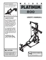 Preview for 1 page of Weider Platinum 800 User Manual