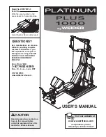 Preview for 1 page of Weider Platinum Plus 1000 User Manual