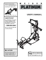 Предварительный просмотр 1 страницы Weider Platinum WECCSY78740 User Manual