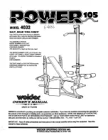 Preview for 1 page of Weider Power 105 Home Gym Manual