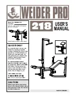 Weider Pro 218 Manual preview