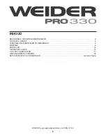 Preview for 2 page of Weider Pro 330 (Dutch) Gebruikershandleiding