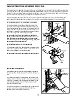 Preview for 12 page of Weider Pro 335 User Manual