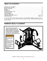 Preview for 2 page of Weider Pro 3770 User Manual