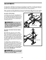 Preview for 10 page of Weider Pro 425 User Manual