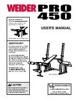 Preview for 1 page of Weider PRO 450 L User Manual