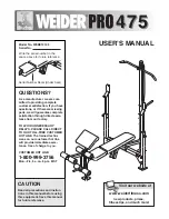 Weider Pro 475 User Manual preview