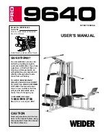 Preview for 1 page of Weider Pro 9640 User Manual