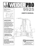 Preview for 1 page of Weider PRO 9925 User Manual