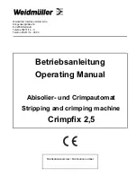 Weidmuller Crimpfix 2,5 Operating Manual предпросмотр