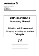 Weidmuller Crimpfix L Operating Manual предпросмотр