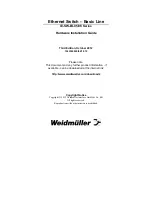 Предварительный просмотр 1 страницы Weidmuller IE-SW-BL05 Series Hardware Installation Manual