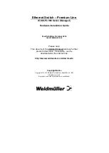 Предварительный просмотр 1 страницы Weidmuller IE-SW-PL16M Series Hardware Installation Manual