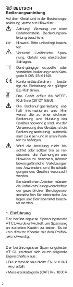 Preview for 2 page of Weidmüller 2436660000 Operating Instructions Manual