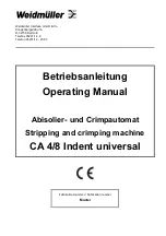 Preview for 1 page of Weidmüller CA 4/8 Operating Manual