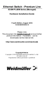 Предварительный просмотр 1 страницы Weidmüller Premium Line IE-SW-PL08M Series Hardware Installation Manual