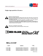 Preview for 1 page of Weil-McLain RIELLO 40 BF UltraOil 800060000-Brn-PO Rie BF5 Installation And Operating Manual