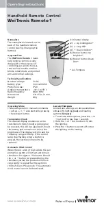 Preview for 3 page of weinor WeiTronic Remoto 1 Operating Instructions Manual