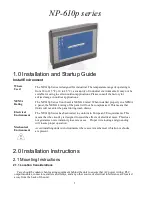 weintek NP-610p Series Installation And Startup Manual preview