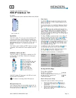 Preview for 1 page of Weinzierl KNX IP Interface 731 Operation And Installation Manual