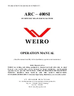 Preview for 1 page of Weiro ARC - 400SI Operation Manual