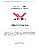 Preview for 1 page of Weiro FARC-200 Operation Manual