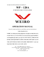 Weiro WP-120A Operation Manual preview