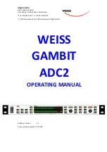 Preview for 1 page of WEISS GAMBIT ADC2 Operating Manual