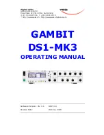 WEISS GAMBIT DS1-MK3 Operating Manual preview