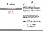 Preview for 3 page of Welbach ALPHA 225 User Manual