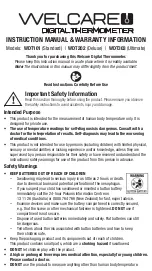 Preview for 1 page of Welcare WDT101 User Manual