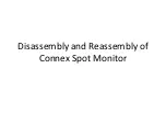 Preview for 1 page of Welch Allyn Connex Spot Monitor Disassembly And Reassembly