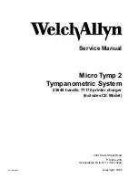 Предварительный просмотр 1 страницы Welch Allyn Micro Tymp 2 Service Manual