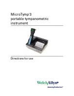 Preview for 1 page of Welch Allyn MicroTymp 3 Handle Directions For Use Manual