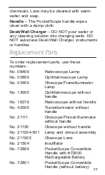 Предварительный просмотр 19 страницы Welch Allyn PocketScopes Ophthalmoscope Operating Instructions Manual