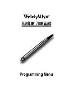 Welch Allyn SCANTEAM 2380 WAND Programming Menu Manual preview