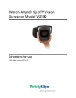 Предварительный просмотр 1 страницы Welch Allyn Spot Vision Screener VS100 Directions For Use Manual